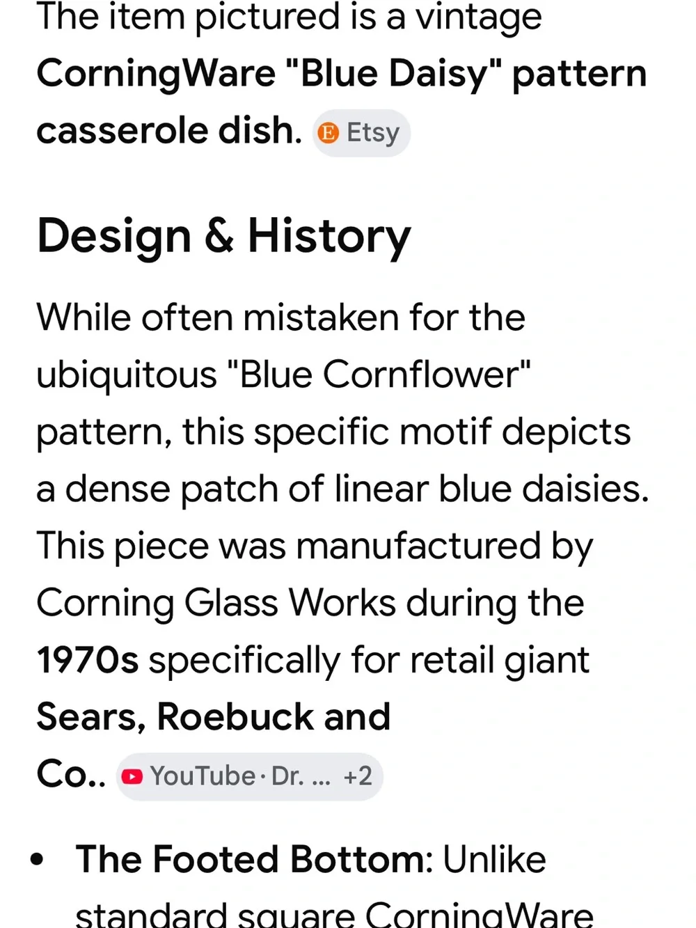 Corningware “Blue Daisy” searing / browning microwave casserole dish